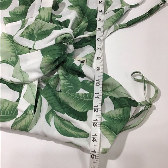 Show Me Your MuMu Green Floral Moby Front Tie Midi Dress Size X-Small - Picture 5 of 7